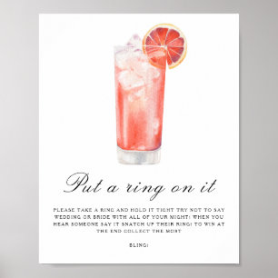 Citrus bridal shower - Put a ring on it game Poster