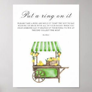 Citrus bridal shower - Put a ring on it game Poster