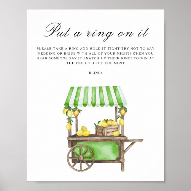 Citrus bridal shower - Put a ring on it game Poster (Front)