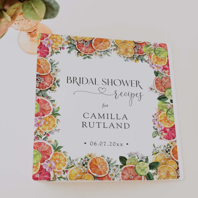 Citrus Bridal Shower Recipe 3 Ring Binder (Creator Uploaded)