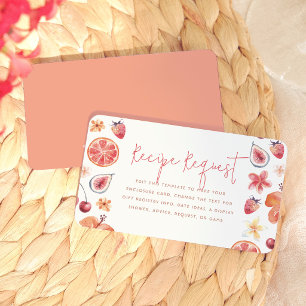 Citrus Bridal Shower Recipe Request Enclosure Card