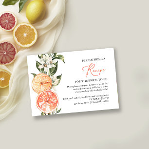 Citrus Bridal Shower Recipe Request Invitation
