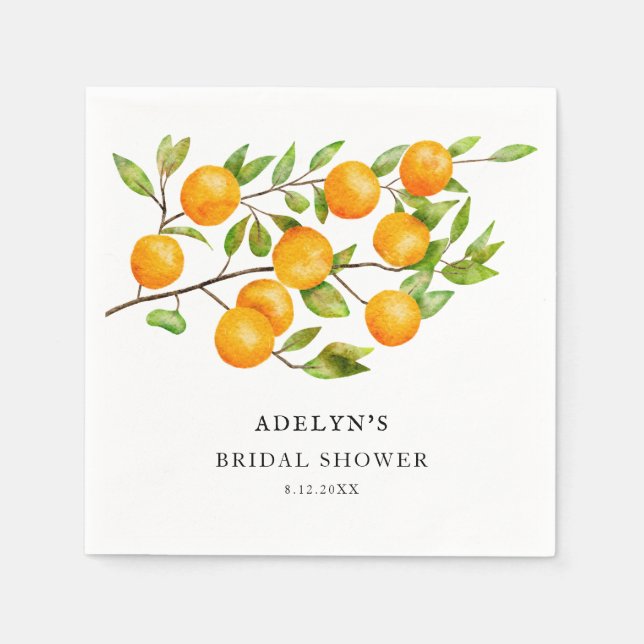 Citrus Bridal Shower Summer Napkins (Front)