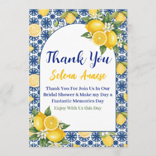 Citrus Bridal Shower Thank You Card 