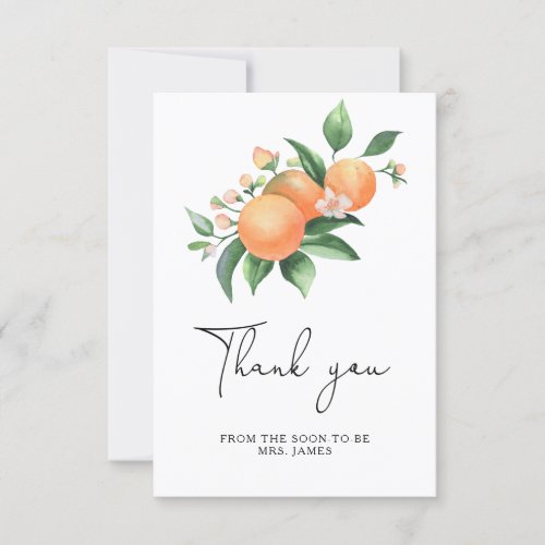 Citrus _ bridal shower thank you card