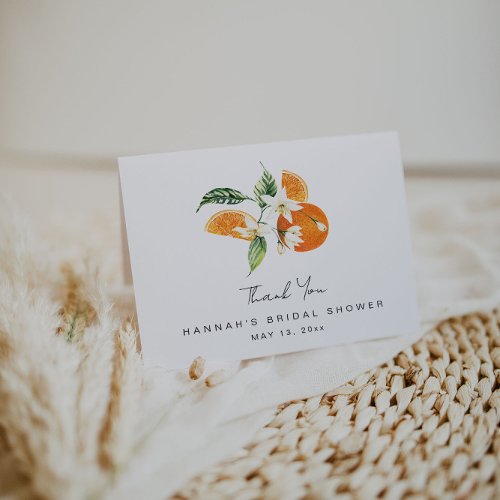 Citrus Bridal Shower Thank You Card