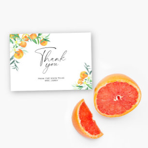 Citrus - bridal shower thank you card