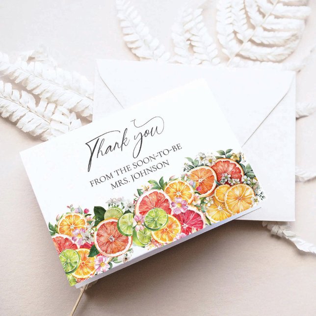Citrus Bridal Shower Thank You Card (Creator Uploaded)