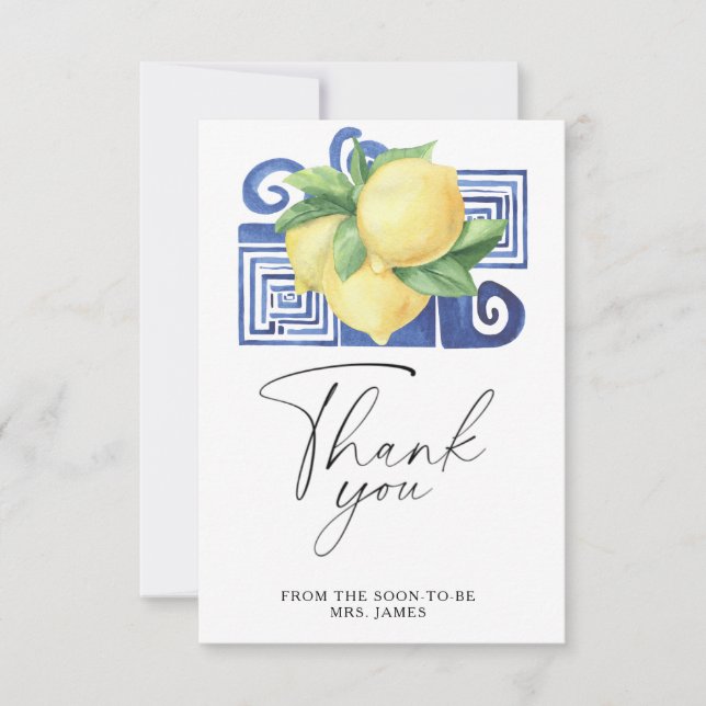 Citrus - bridal shower thank you card (Front)
