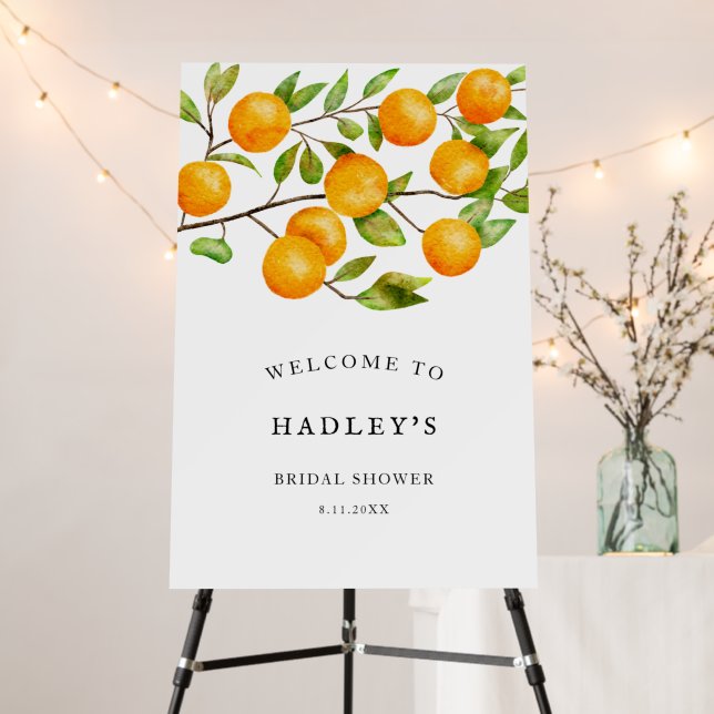 Citrus Bridal Shower Welcome Sign (In Situ (Stand))
