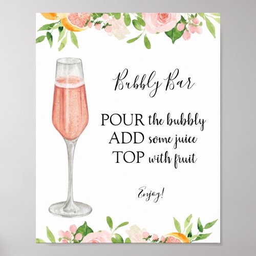 Citrus Bubbly Bar Drink Sign