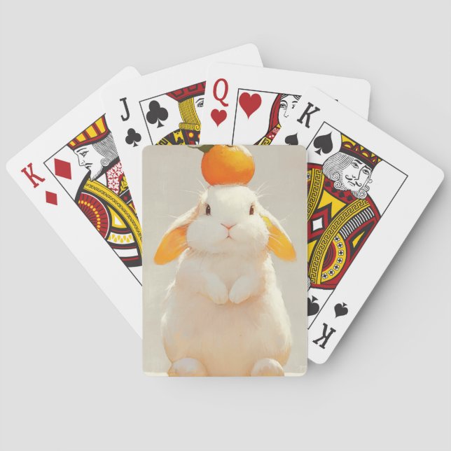 Citrus Bunny: A Sweet Balance Poker Cards (Back)