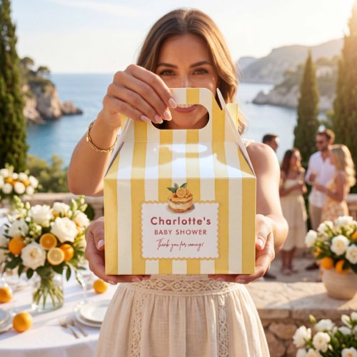 Citrus Cake Yellow Stripe Baby Shower Box