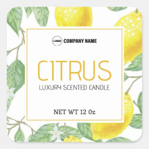 Citrus Candle Label Sticker