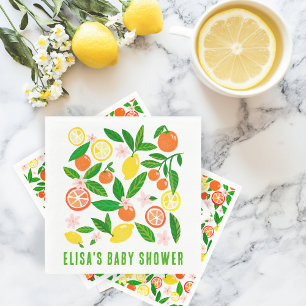 Citrus Celebration Custom BABY SHOWER Lemon Orange Napkins