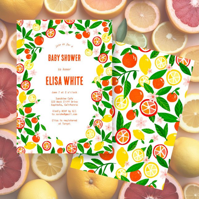 Citrus Celebration CUSTOM Bold Summer BABY SHOWER Invitation (Citrus Celebration CUSTOM Bold Summer BABY SHOWER Invitation
)