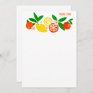 Citrus Celebration Custom Colorful Blank Note Thank You Card