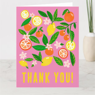 Citrus Celebration Custom Colorful Bold Large Thank You Card