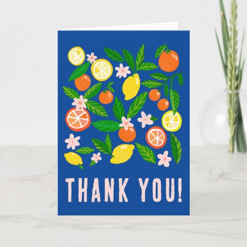 Citrus Celebration Custom Colorful Bold Thank You Card