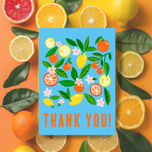 Citrus Celebration Custom Colorful Bold Thank You Card