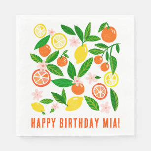 Citrus Celebration Custom Name BIRTHDAY PARTY Napkins