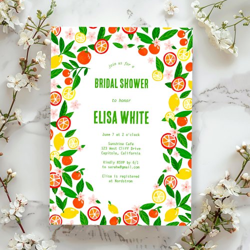 Citrus Celebration CUSTOM Summer BRIDAL SHOWER Invitation