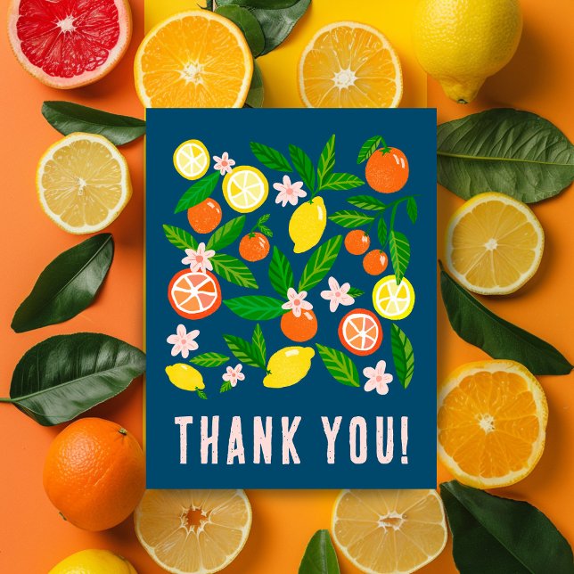 Citrus Celebration Custom Thank You Lemons Oranges Postcard (Citrus Celebration Custom Colorful Lemons Oranges Thank You Postcard
)