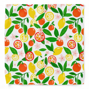 Citrus Celebration Lemons& Oranges Bold Cheerful Bandana