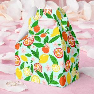 Citrus Celebration Lemons Oranges Bridal Shower Favor Boxes