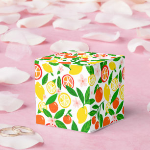 Citrus Celebration Lemons Oranges Bridal Shower Favor Boxes