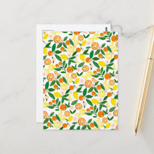 Citrus Celebration Lovely Lemons & Oranges Bold  Postcard