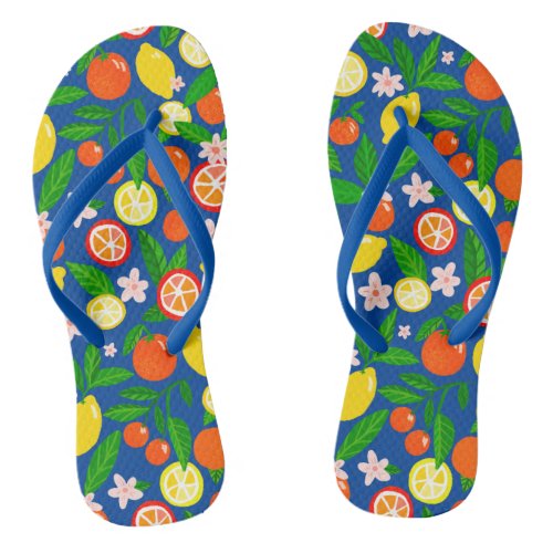 Citrus Celebration Lovely Lemons  Oranges Summer  Flip Flops