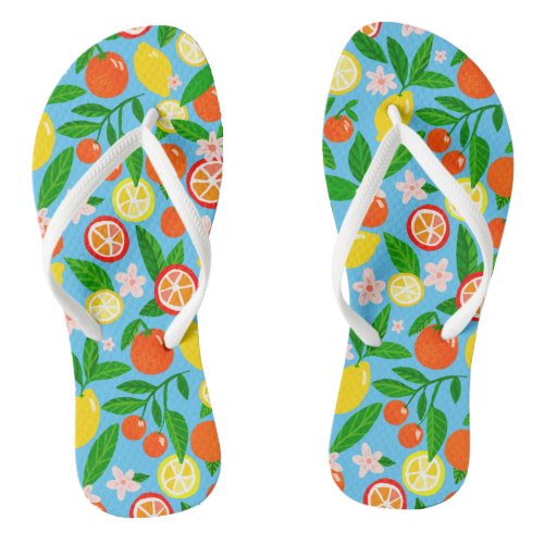 Citrus Celebration Lovely Lemons  Oranges Summer  Flip Flops