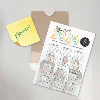 Citrus Cheers To 2024 Calendar Magnetic Photo Card by fat_fa_tin at Zazzle