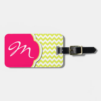 Citrus Chevron Monogram Luggage Tag