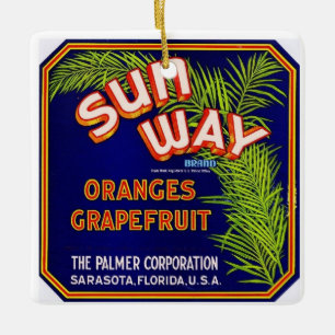 Citrus Christmas Ceramic Ornament