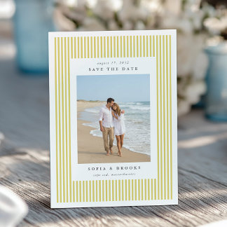 Citrus | Classic Pinstripe Photo Wedding Save The Date