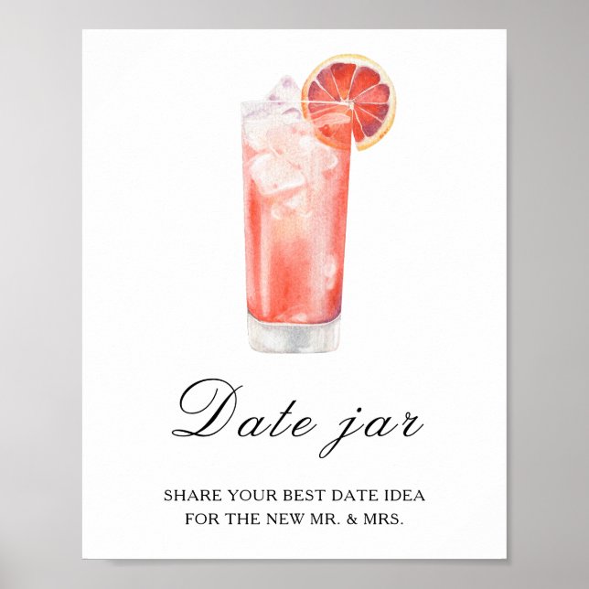 Citrus cocktail bridal shower - date night ideas poster (Front)
