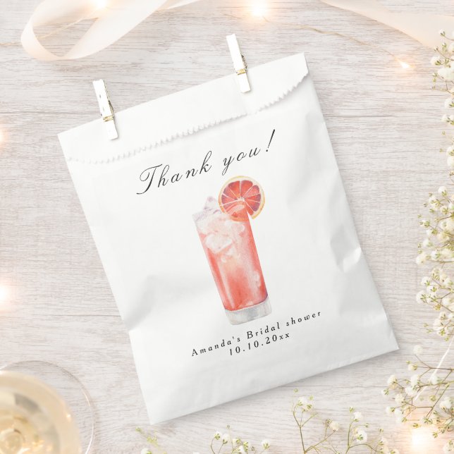 Citrus Cocktail Bridal Shower Favor Bag (Clipped)