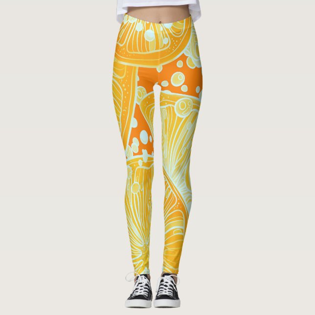 Citrus Cocktail: Sparkling Water Pattern Leggings (Front)
