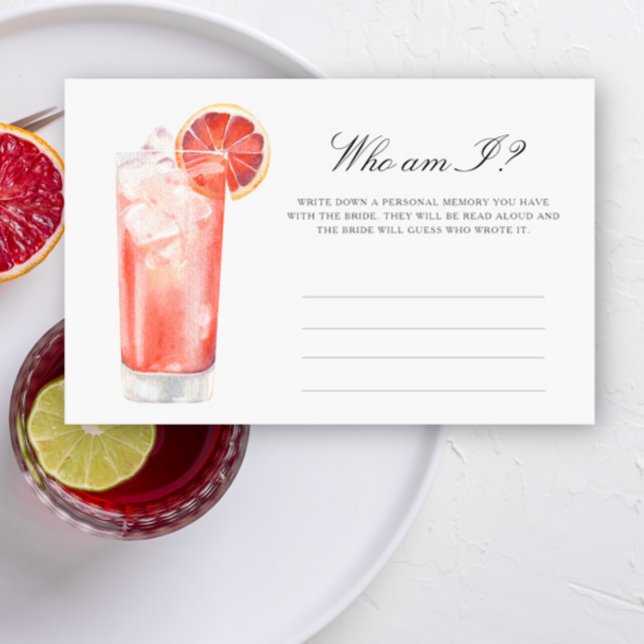 Citrus Cocktail - Who am I bridal shower game Stationery (Creator Uploaded)