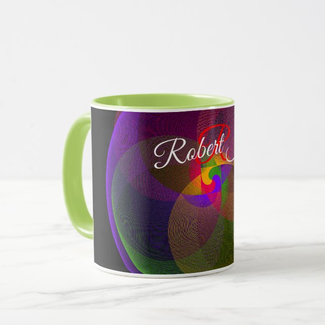 Citrus Color Blend Geometric Coffee Mug (Front Left)