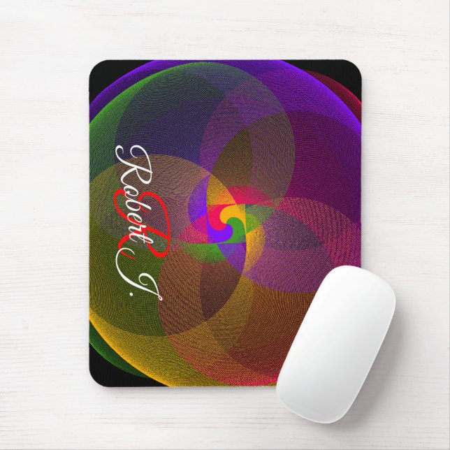 Citrus Color Blend Geometric Mouse Pad (With Mouse)
