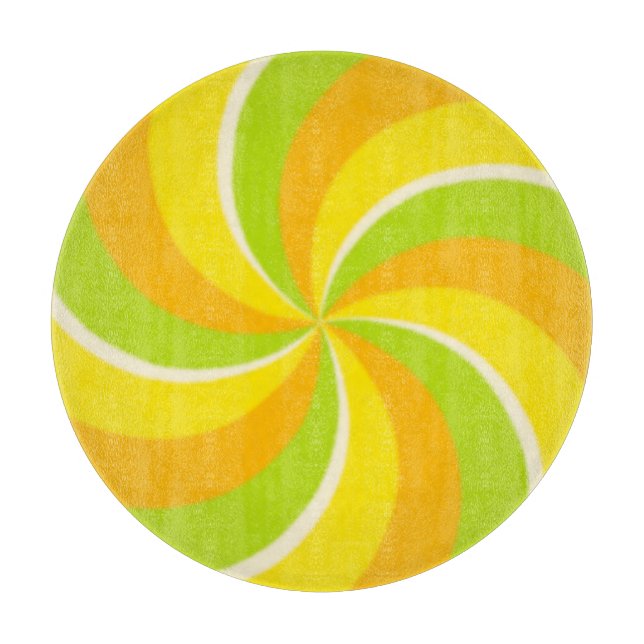 Citrus Colored Lollipop Cutting Board (Front)