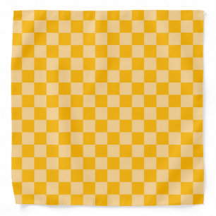 Citrus cream checkered board pattern bandana
