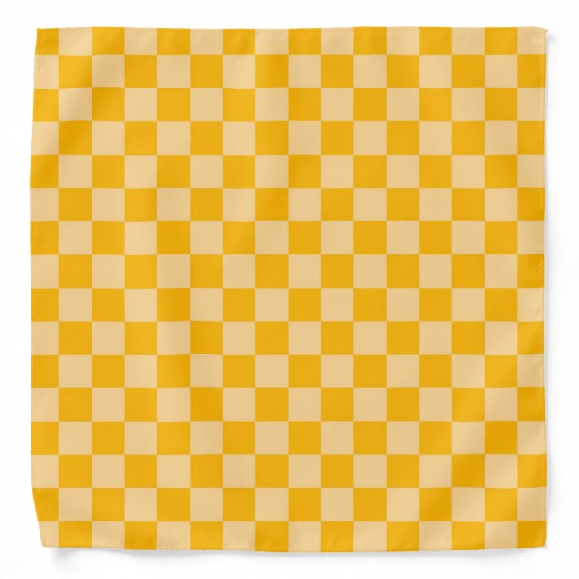Citrus cream checkered board pattern bandana (Front)
