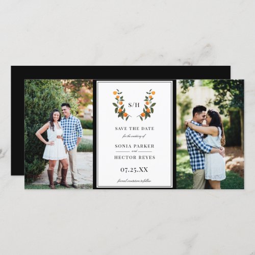 Citrus Crest Monogram Photo Save The Date