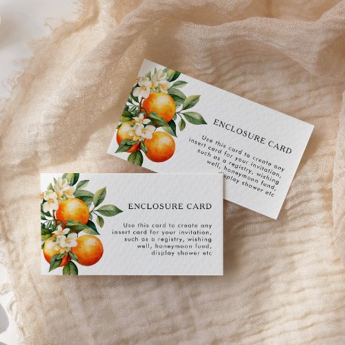 Citrus Custom Enclosure Card Insert Card Orange