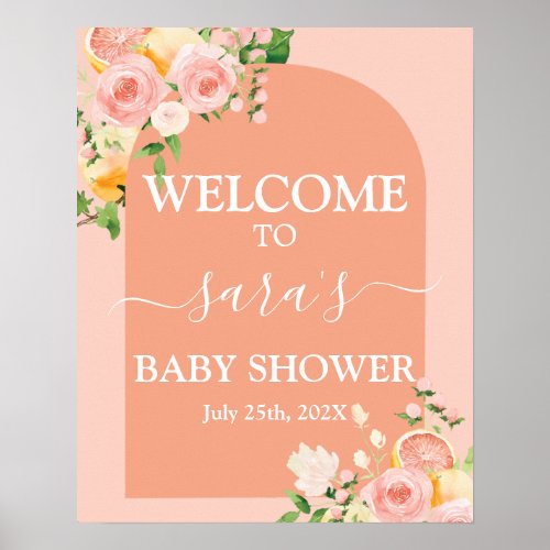 Citrus Cutie Baby Shower Girl Welcome sign