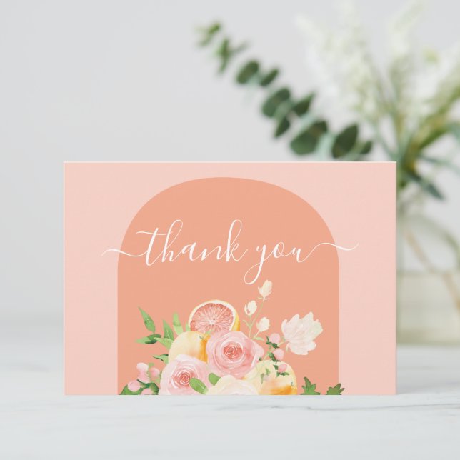 Citrus Cutie Baby Shower Thank You card (Standing Front)